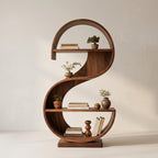 Bay Furniture S-Curve Sculptural Walnut Bookshelf