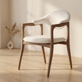 Bay Furniture Crescent-Back Open-Arm Bouclé Dining Chair