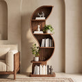 Bay Furniture Enclosed S-Wave Walnut Bookcase