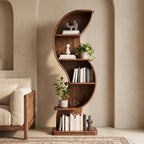 Bay Furniture Enclosed S-Wave Walnut Bookcase