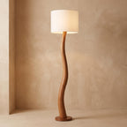 Bay Furniture Organic Curve Solid Wood Floor Lamp