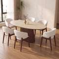 Bay Furniture Oval Sintered Stone Dining Table with Organic Cone Pedestal