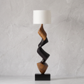 Bay Furniture Two-Tone Flame Wave Sculptural Floor Lamp