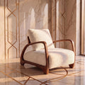 Bay Furniture Sculpted Arm Boucle Accent Chair