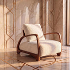 Bay Furniture Sculpted Arm Boucle Accent Chair
