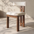 Bay Furniture H-Frame Walnut Dining Chair with Cylinder Backrest