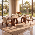 Bay Furniture Infinity Loop Walnut Base Sintered Stone Dining Table