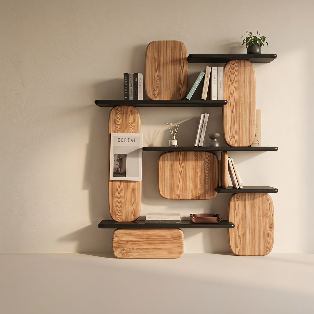Bay Furniture Organic Pebble Wall Shelving System