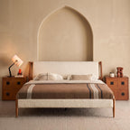 Bay Furniture Splayed Post Boucle Bed – Frame Only