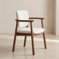 Bay Furniture Arc-Arm Bouclé Dining Chair with Floating Backrest