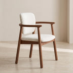 Bay Furniture Arc-Arm Bouclé Dining Chair with Floating Backrest
