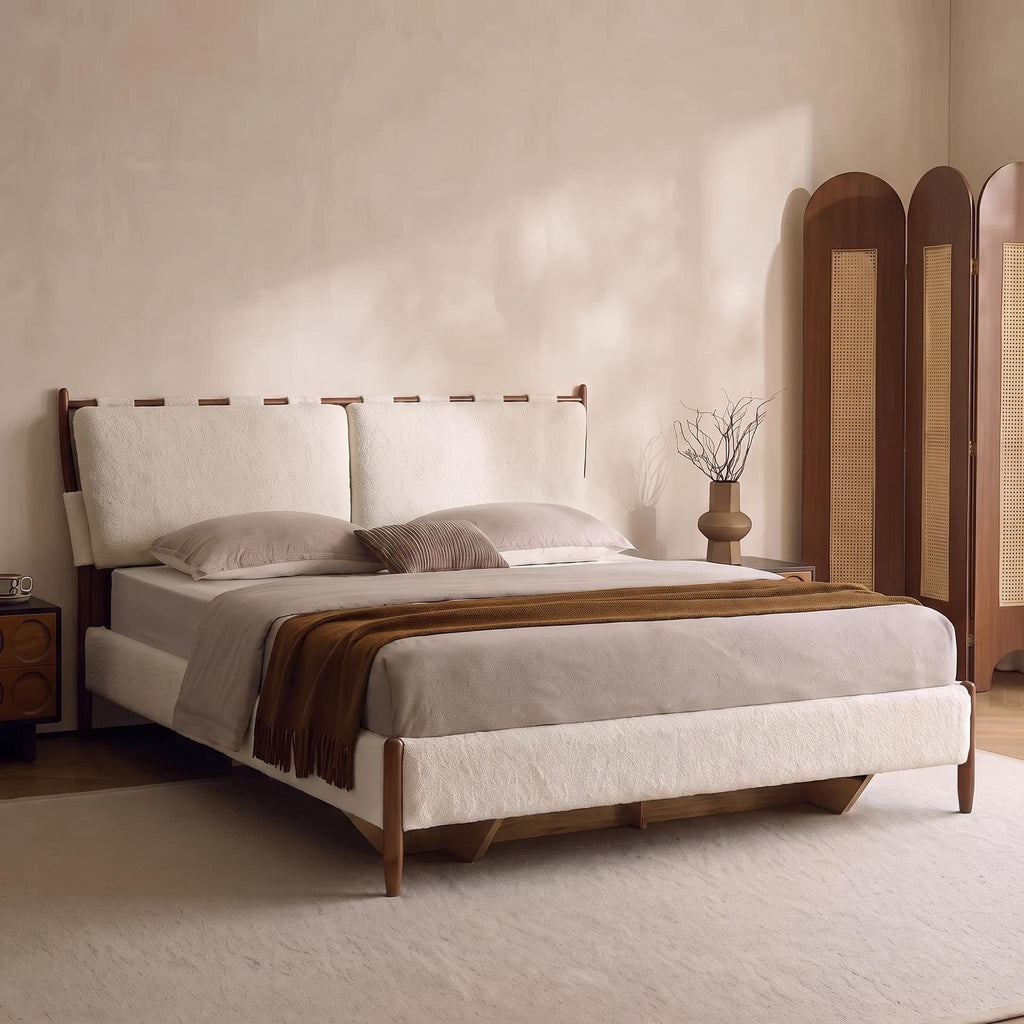 Bay Furniture Ladder Rail Boucle Bed – Frame Only