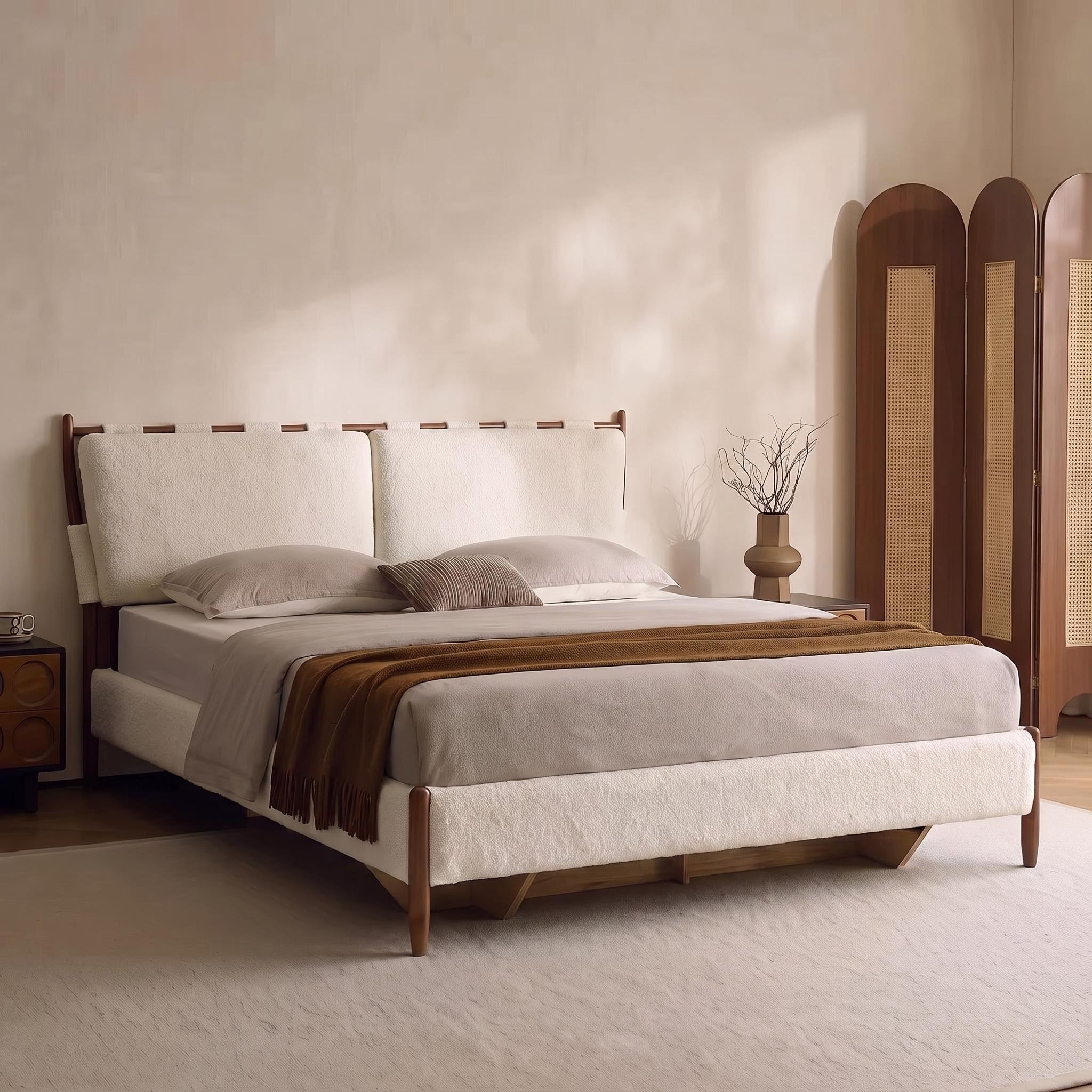 Bay Furniture Ladder Rail Boucle Bed – Frame Only