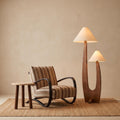 Bay Furniture Arch Twin Floor Lamp in Walnut