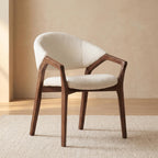 Bay Furniture Wrap-Back Arc-Arm Bouclé Dining Chair