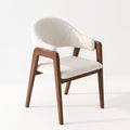 Bay Furniture Asymmetric Wrap-Arm Teddy Bouclé Dining Chair