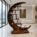 Bay Furniture Crescent Arc Display Shelf with Floating Shelves
