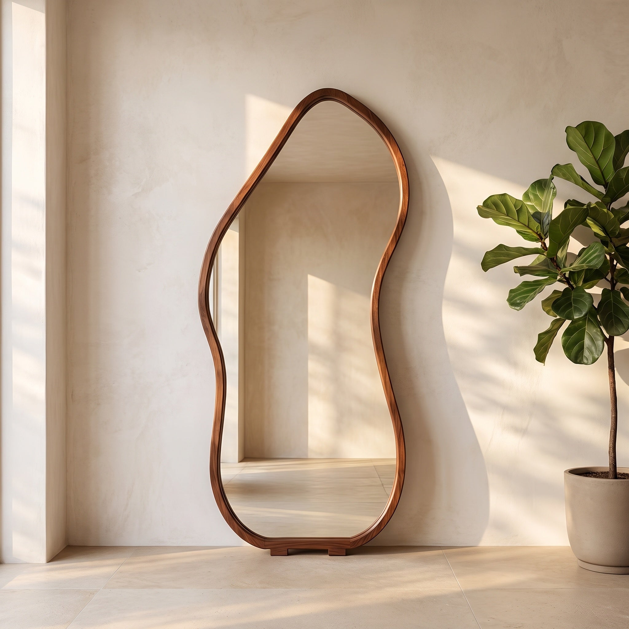 Bay Furniture Asymmetric Organic Floor Mirror