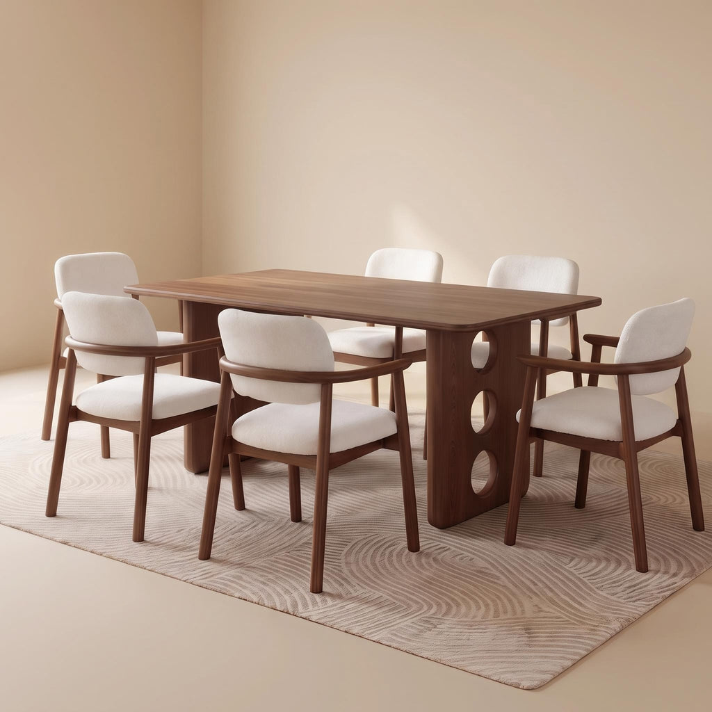 Bay Furniture Circle Cutout Solid Walnut Dining Table
