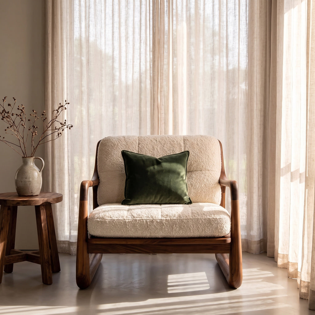 Bay Furniture Closed Frame Quilted Boucle Lounge Chair
