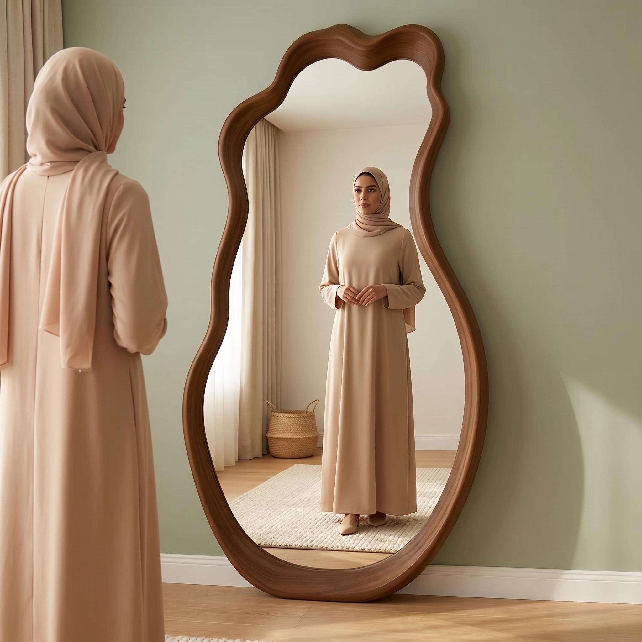 Bay Furniture Wavy Organic Full-Length Floor Mirror