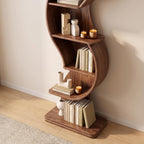Bay Furniture Enclosed S-Wave Walnut Bookcase