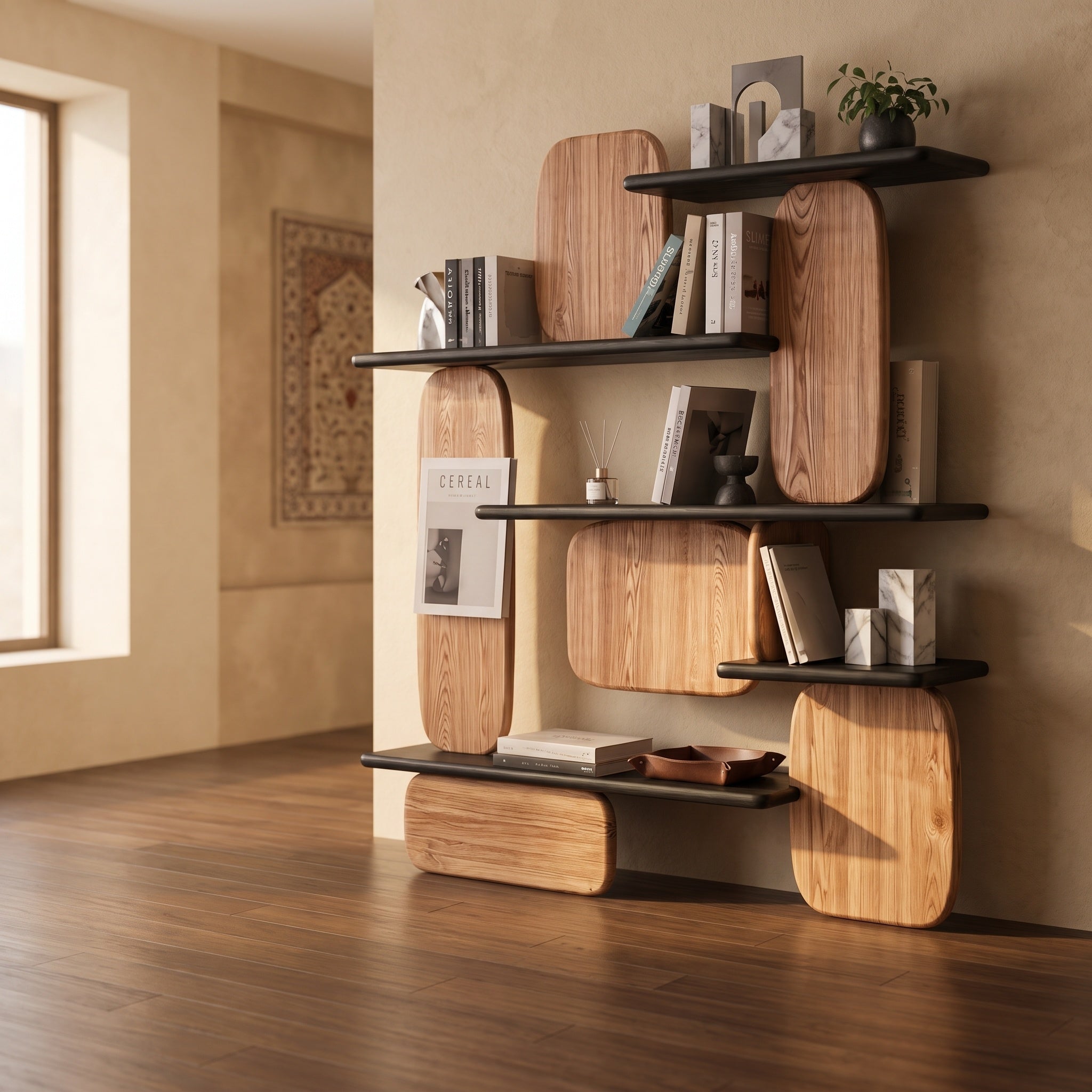 Bay Furniture Organic Pebble Wall Shelving System
