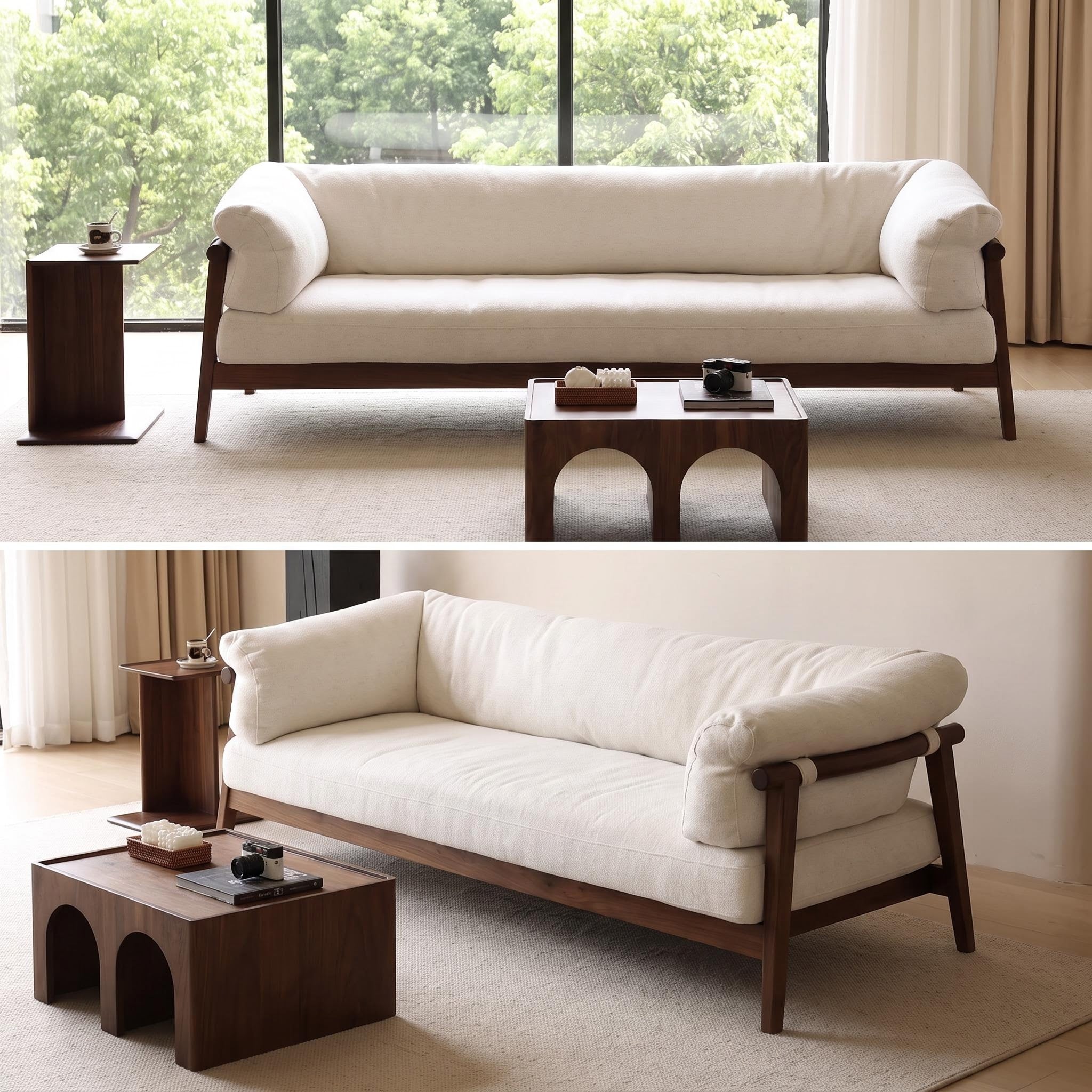 Bay Furniture Open-Frame Wood Sofa – Single, Double & Three Seater