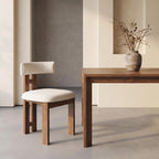 Bay Furniture H-Frame Walnut Dining Chair with Cylinder Backrest