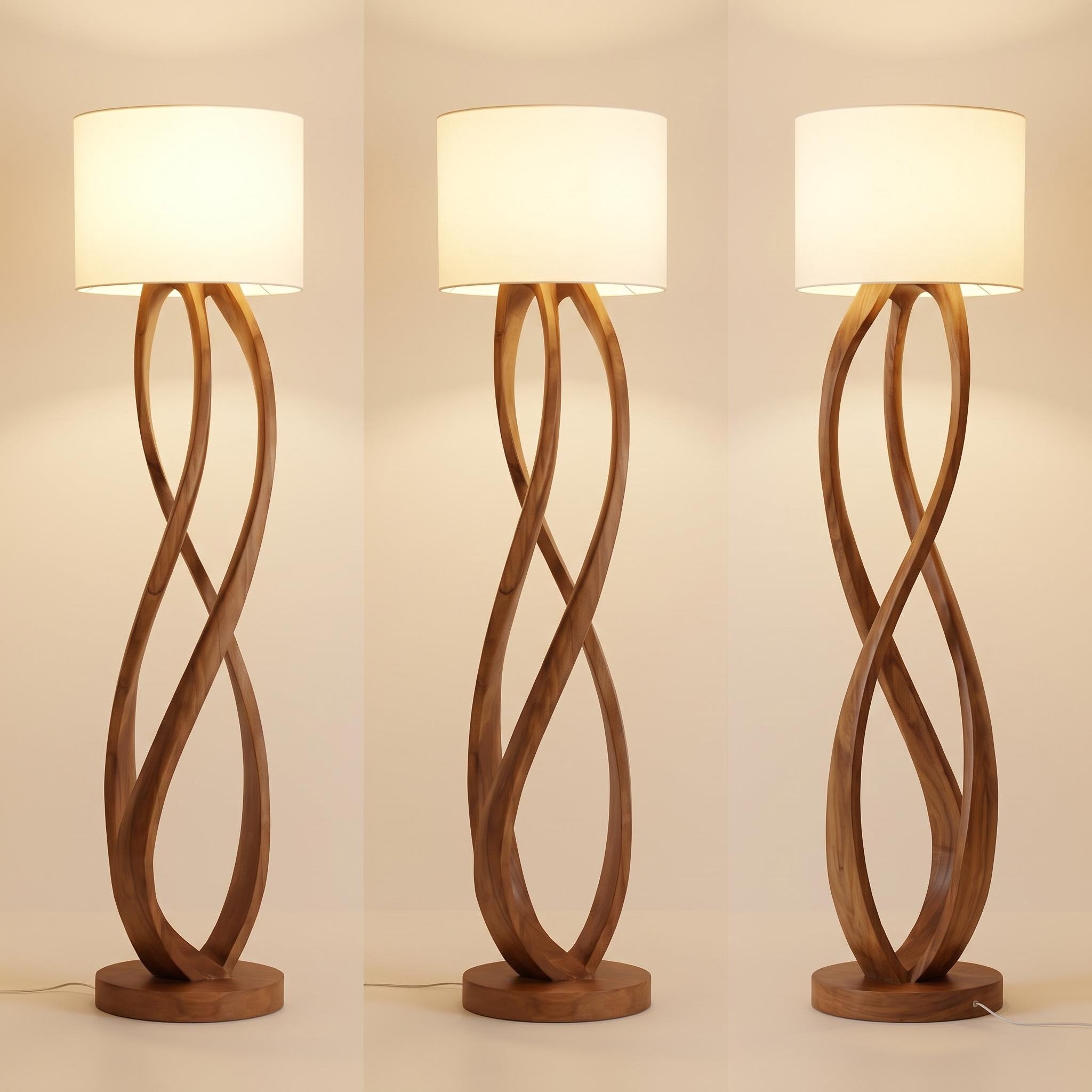 Bay Furniture Twisted Braid Walnut Floor Lamp