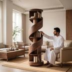 Bay Furniture Spiral Tower Walnut Bookshelf