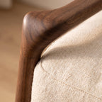 Bay Furniture Solid Wood Back Linen Lounge Chair