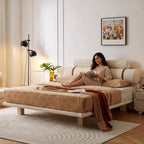 Bay Furniture Bolster Headboard Boucle Bed – Frame Only