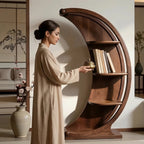 Bay Furniture Crescent Moon Walnut Bookshelf