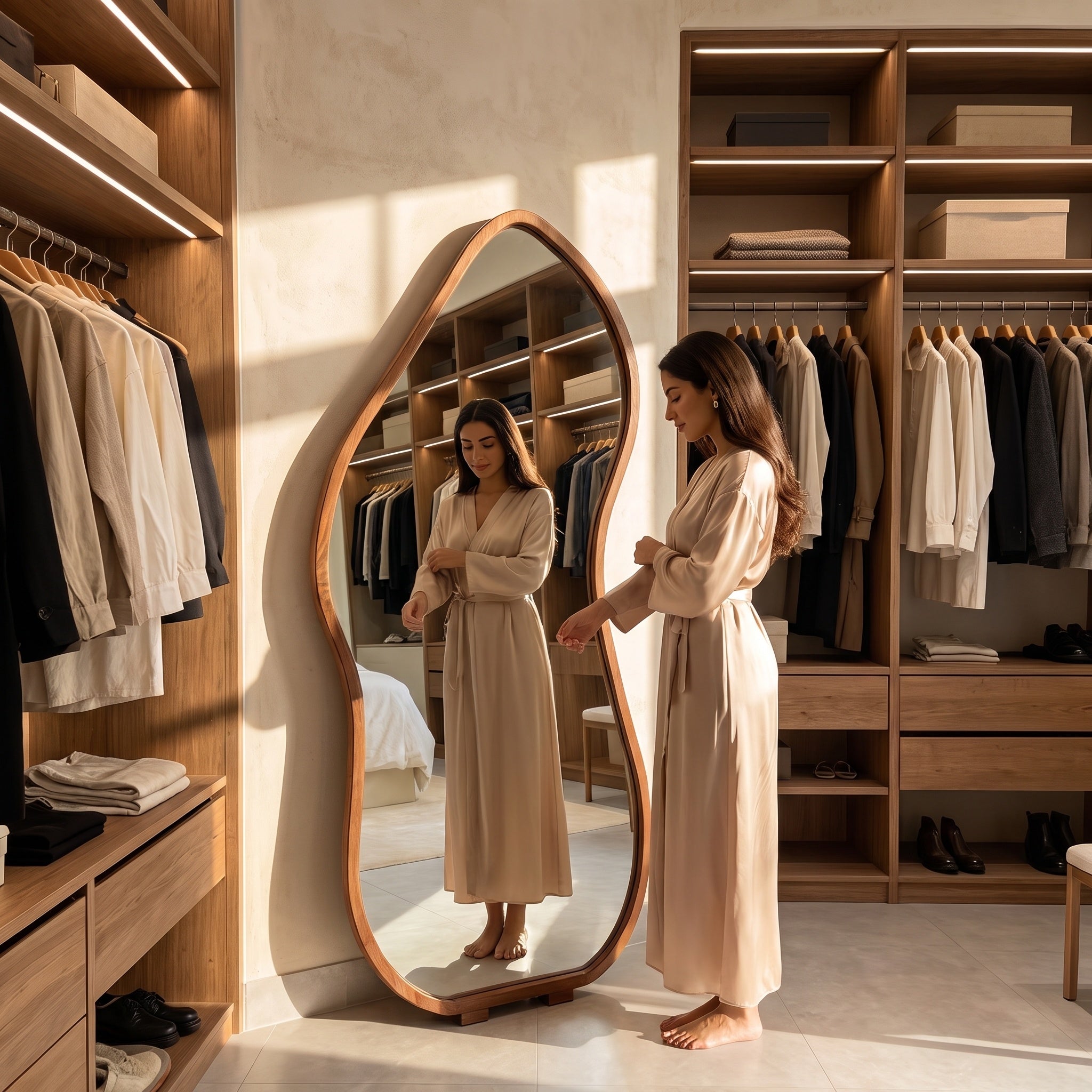 Bay Furniture Asymmetric Organic Floor Mirror