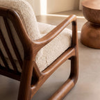 Bay Furniture Closed Frame Quilted Boucle Lounge Chair