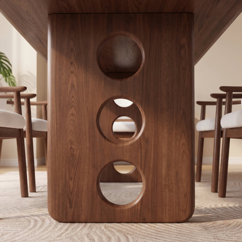 Bay Furniture Circle Cutout Solid Walnut Dining Table
