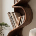 Bay Furniture Wave Spine Tall Walnut Bookshelf