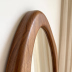 Asymmetric Organic Floor Mirror – Solid Walnut Wood | Bay Furniture