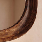 Organic Mirror, Floating Shelf & Stool Set – Walnut | Bay Furniture