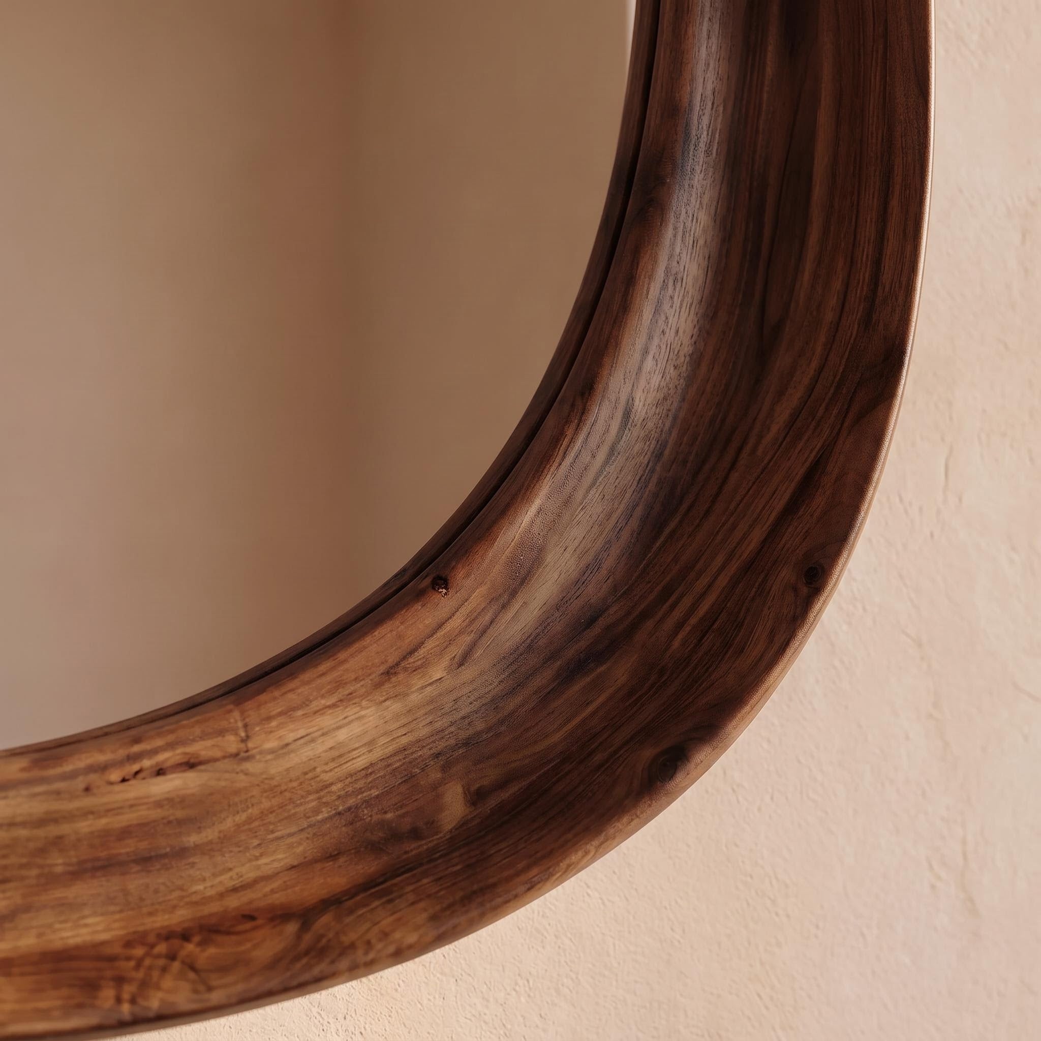 Organic Mirror, Floating Shelf & Stool Set – Walnut | Bay Furniture