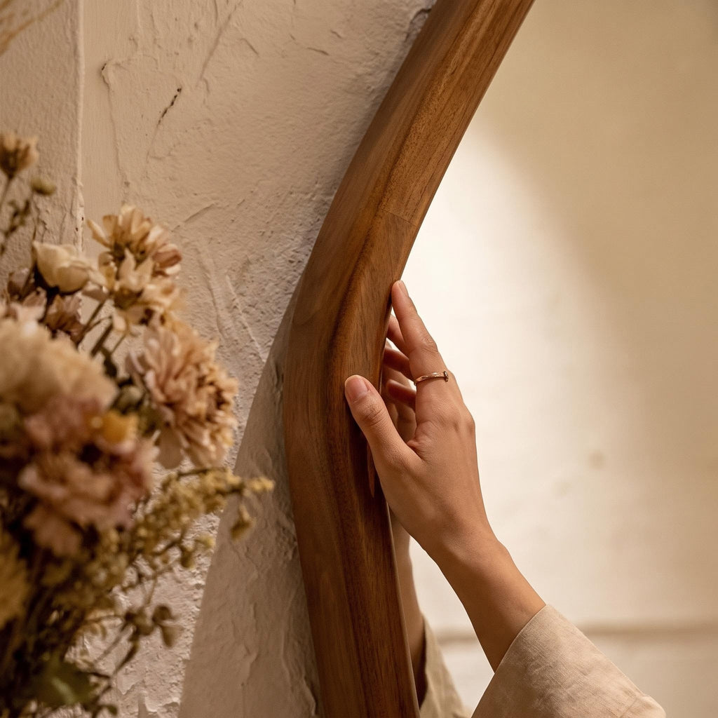 Bay Furniture Irregular Polygon Full-Length Floor Mirror