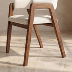 Bay Furniture Asymmetric Wrap-Arm Teddy Bouclé Dining Chair