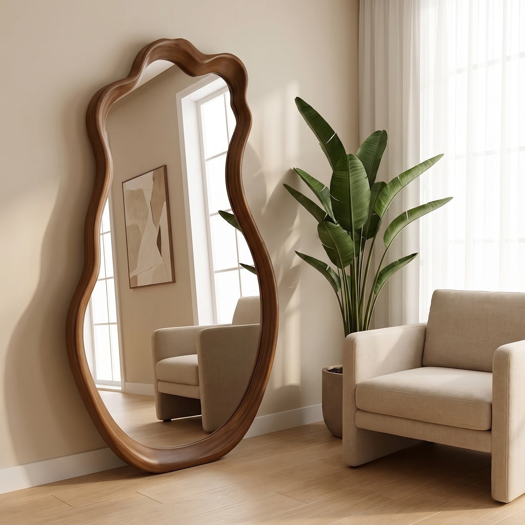 Bay Furniture Wavy Organic Full-Length Floor Mirror
