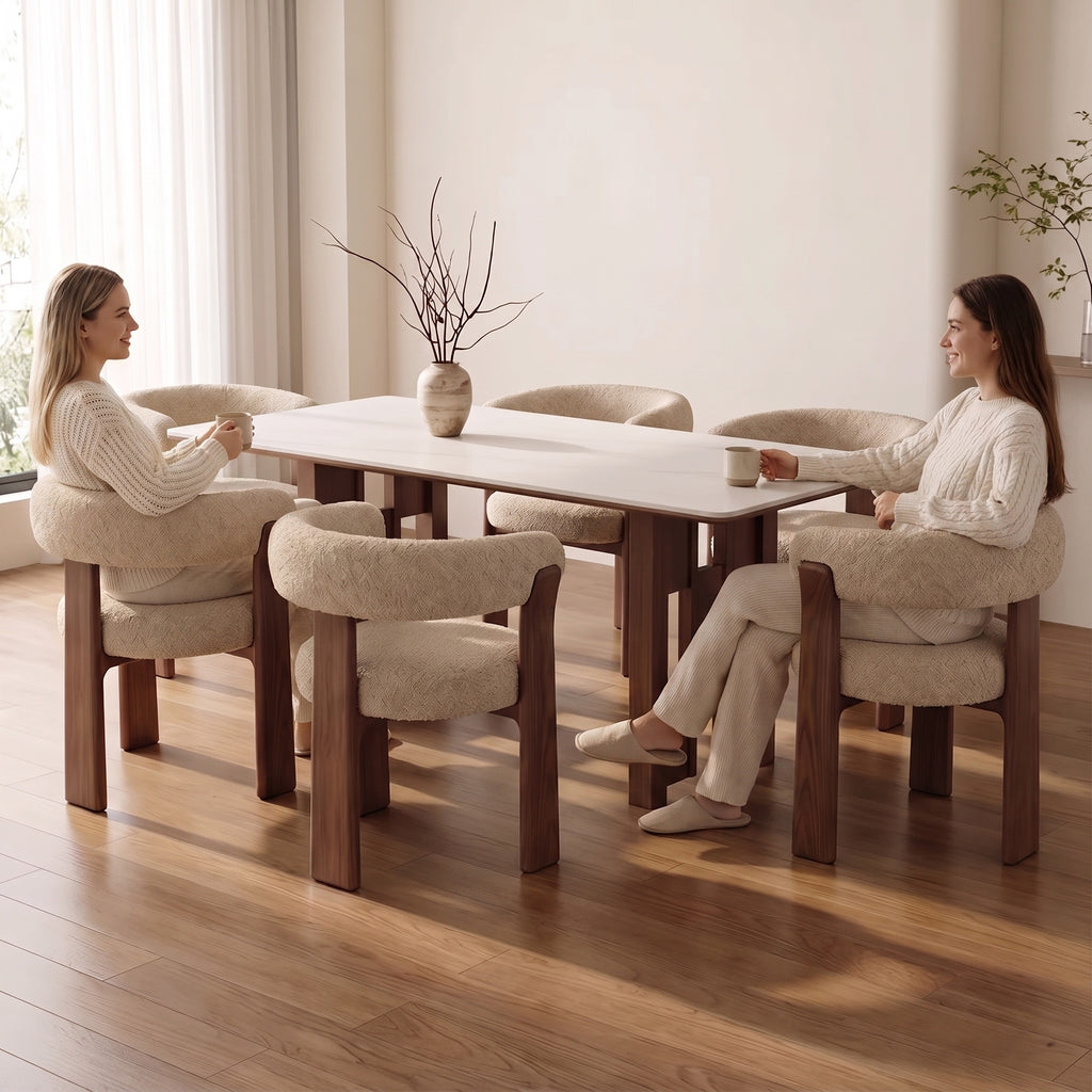 Bay Furniture Multi-Post Grid Base Sintered Stone Dining Table