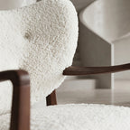 Bay Furniture Wingback Boucle Chair & Ottoman Set