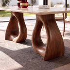 Bay Furniture Infinity Loop Walnut Base Sintered Stone Dining Table