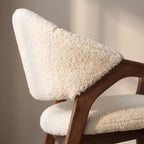 Bay Furniture Wrap-Back Arc-Arm Bouclé Dining Chair