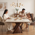Bay Furniture Twisted Cone Pedestal Sintered Stone Dining Table