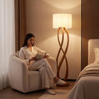 Bay Furniture Twisted Braid Walnut Floor Lamp